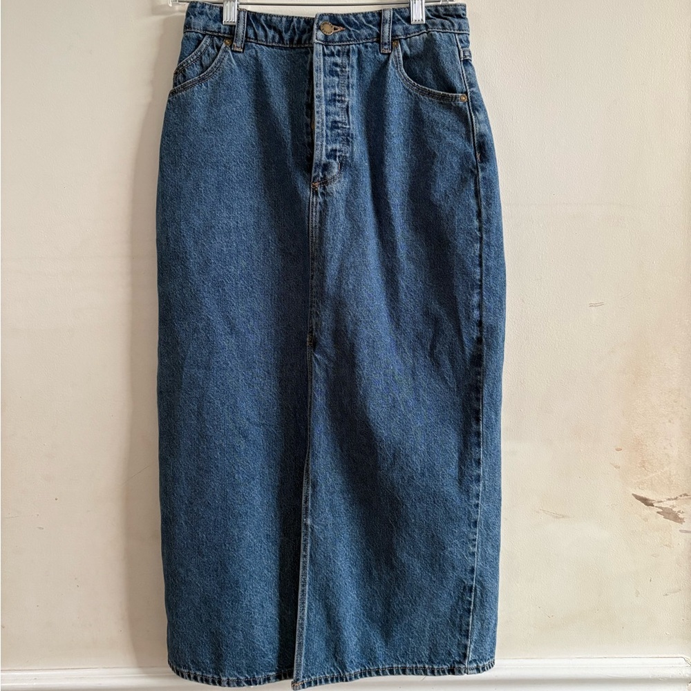 Rolla's Chicago denim maxi skirt in blue. size 28 - Picture 3 of 8